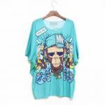 Cool Monkey Double-sided printed Batwing Loose T-shirt