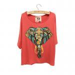Elephant Batwing Sleeve Loose Tshirt