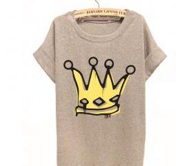 Big Royal Crown Watercolor T-shirt For Her