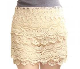 Sweet Lace Cake Mini Skirt For Women